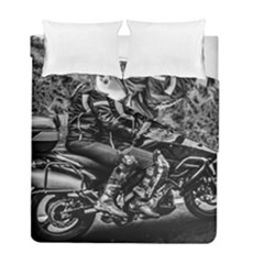 Motorcycle Riders At Highway Duvet Cover Double Side (full/ Double Size)