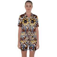 Butterfly  Blaster - By Larenard Satin Short Sleeve Pyjamas Set by LaRenard