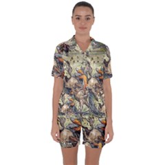 The Flying Fox - By Larenard Satin Short Sleeve Pyjamas Set by LaRenard