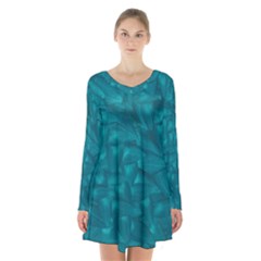 Aqua Folio Long Sleeve Velvet V-neck Dress by GiancarloCesari