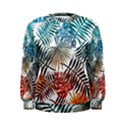 Blue tropical leaves Women s Sweatshirt View1