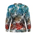 Blue tropical leaves Women s Sweatshirt View2