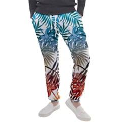 Blue tropical leaves Men s Jogger Sweatpants