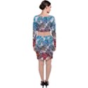 Blue tropical leaves Top and Skirt Sets View2