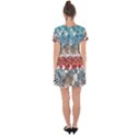 Blue tropical leaves Drop Hem Mini Chiffon Dress View2