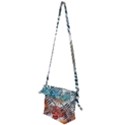 Blue tropical leaves Folding Shoulder Bag View2