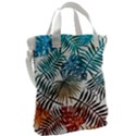 Blue tropical leaves Canvas Messenger Bag View2