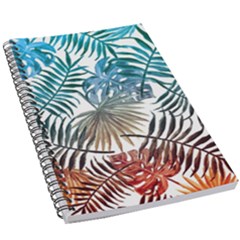 Blue tropical leaves 5.5  x 8.5  Notebook