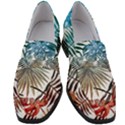 Blue tropical leaves Women s Chunky Heel Loafers View1