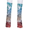 Blue tropical leaves Men s Crew Socks View2