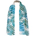 Blue tropical leaves Long Sheer Chiffon Scarf  View1