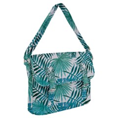 Blue Tropical Leaves Buckle Messenger Bag by goljakoff