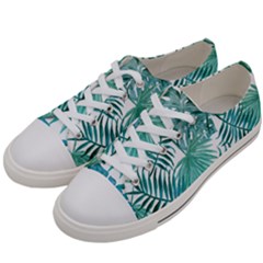 Blue Tropical Leaves Women s Low Top Canvas Sneakers by goljakoff