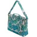 Blue tropical leaves Box Up Messenger Bag View1