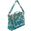 Blue tropical leaves Box Up Messenger Bag View2