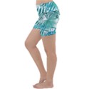 Blue tropical leaves Lightweight Velour Yoga Shorts View2