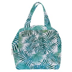 Blue Tropical Leaves Boxy Hand Bag by goljakoff