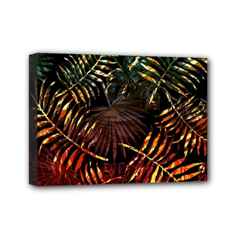 Tropical Leaves Mini Canvas 7  X 5  (stretched) by goljakoff