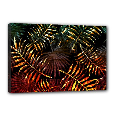 Tropical Leaves Canvas 18  X 12  (stretched) by goljakoff