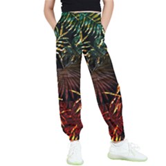 Tropical Leaves Kids  Elastic Waist Pants by goljakoff