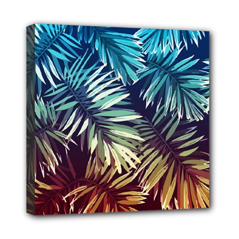 Tropic Leaves Mini Canvas 8  X 8  (stretched) by goljakoff