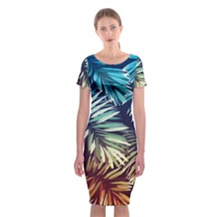 Tropic Leaves Classic Short Sleeve Midi Dress