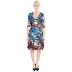 Tropic Leaves Wrap Up Cocktail Dress by goljakoff