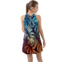 Tropic leaves Halter Tie Back Chiffon Dress View2