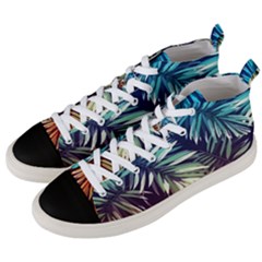 Tropic Leaves Men s Mid-top Canvas Sneakers by goljakoff