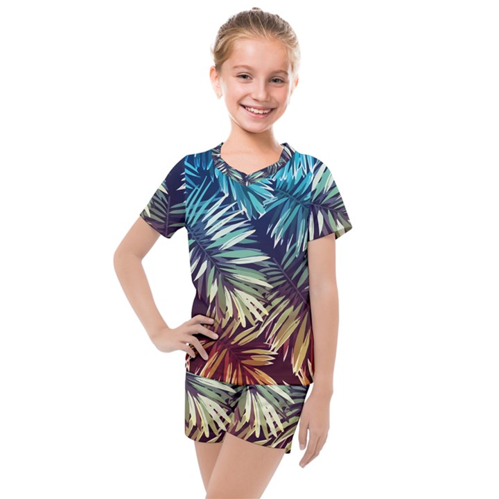 Tropic leaves Kids  Mesh Tee and Shorts Set