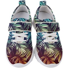 Tropic Leaves Kids  Velcro Strap Shoes by goljakoff