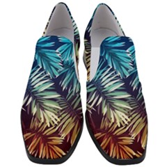 Tropic Leaves Women Slip On Heel Loafers by goljakoff