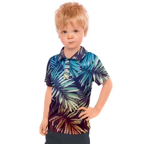 Tropic Leaves Kids  Polo Tee by goljakoff