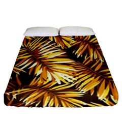 Golden Leaves Fitted Sheet (california King Size) by goljakoff