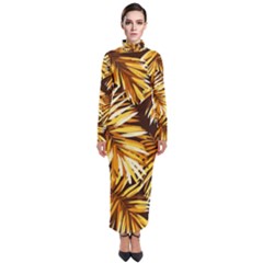 Golden Leaves Turtleneck Maxi Dress by goljakoff