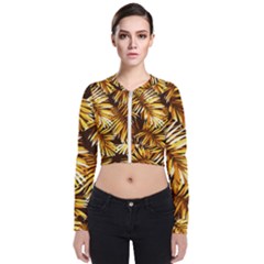 Golden Leaves Long Sleeve Zip Up Bomber Jacket by goljakoff