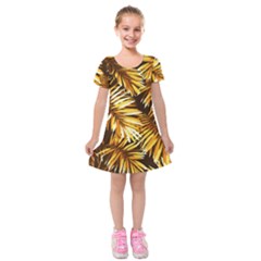 Golden Leaves Kids  Short Sleeve Velvet Dress by goljakoff