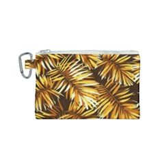 Golden Leaves Canvas Cosmetic Bag (small) by goljakoff