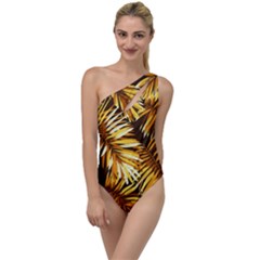 Golden Leaves To One Side Swimsuit by goljakoff