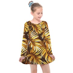 Golden Leaves Kids  Long Sleeve Dress by goljakoff