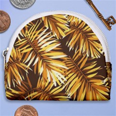 Golden Leaves Horseshoe Style Canvas Pouch by goljakoff