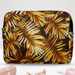 Golden Leaves Make Up Pouch (large) by goljakoff