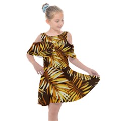 Golden Leaves Kids  Shoulder Cutout Chiffon Dress by goljakoff