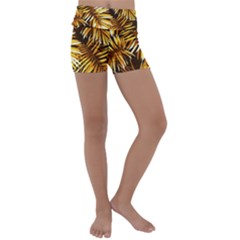 Golden Leaves Kids  Lightweight Velour Yoga Shorts by goljakoff