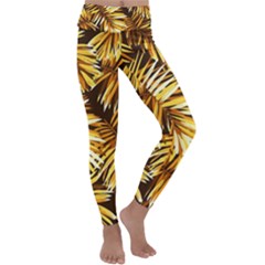 Golden Leaves Kids  Lightweight Velour Classic Yoga Leggings by goljakoff