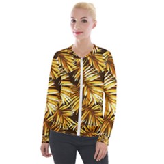 Golden Leaves Velvet Zip Up Jacket by goljakoff