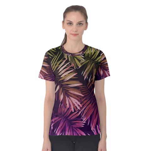 Purple Leaves Women s Cotton Tee by goljakoff