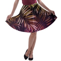 Purple Leaves A-line Skater Skirt by goljakoff