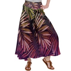 Purple Leaves Satin Palazzo Pants by goljakoff