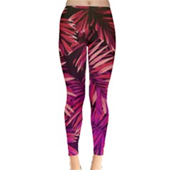 Pink Leaves Leggings  by goljakoff